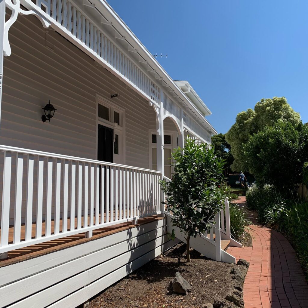 Weatherboard exterior house painting job in Newtown, Geelong