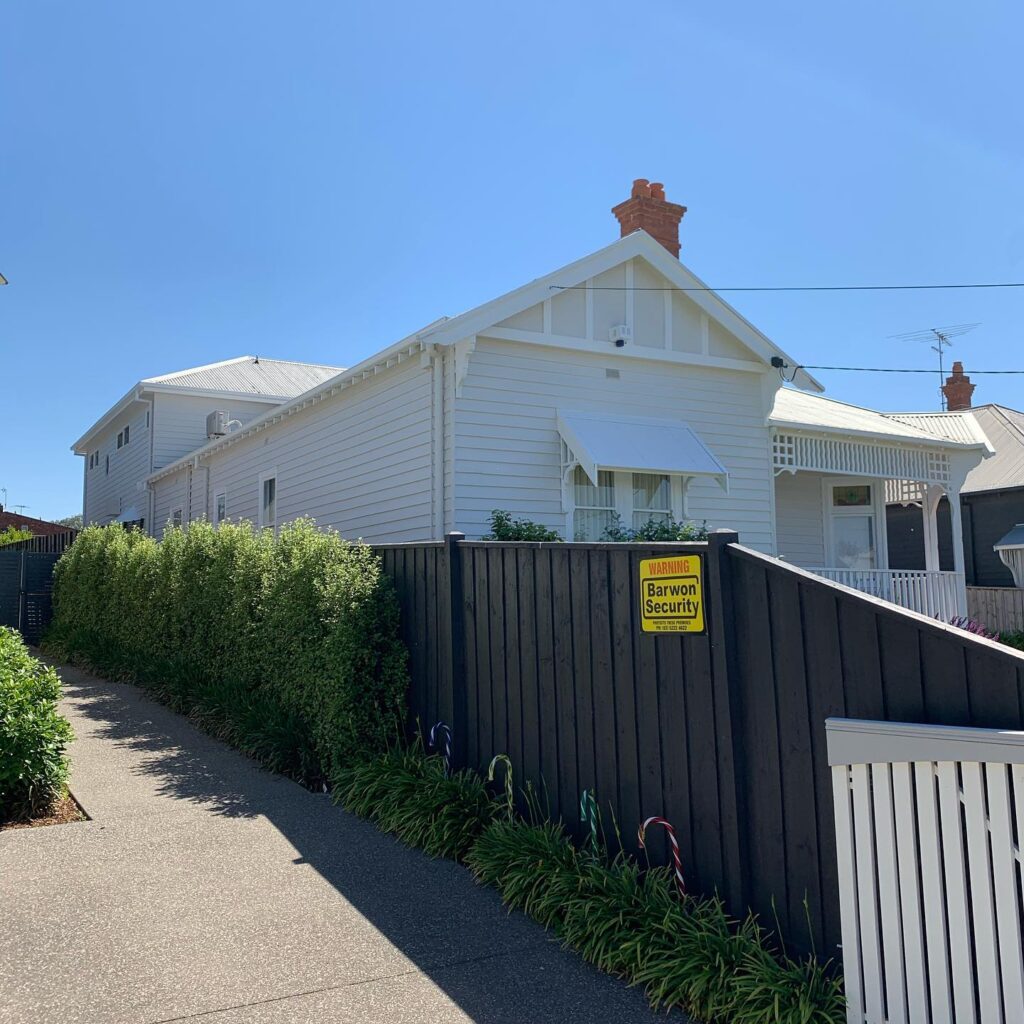 Weatherboard exterior house painting job in Newtown, Geelong